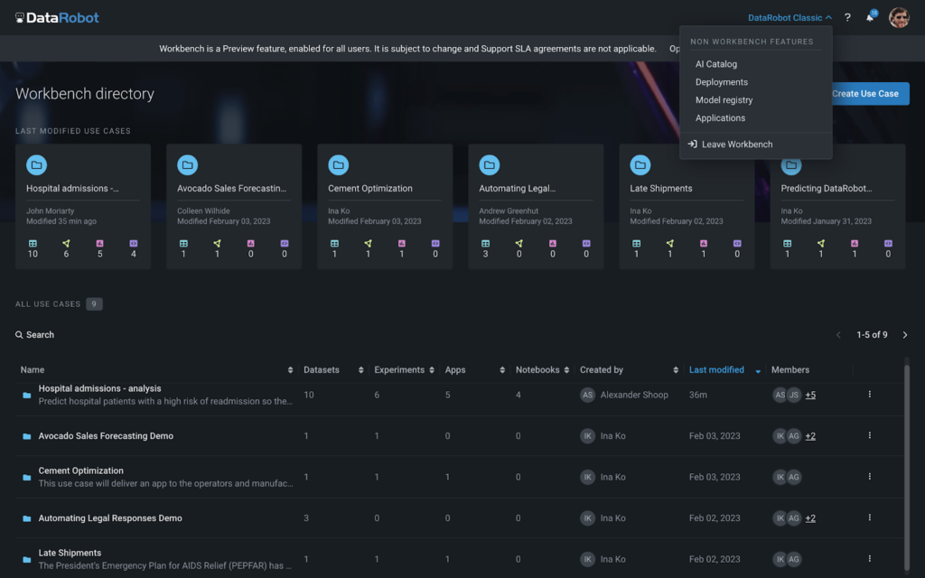 Workbench - DataRobot